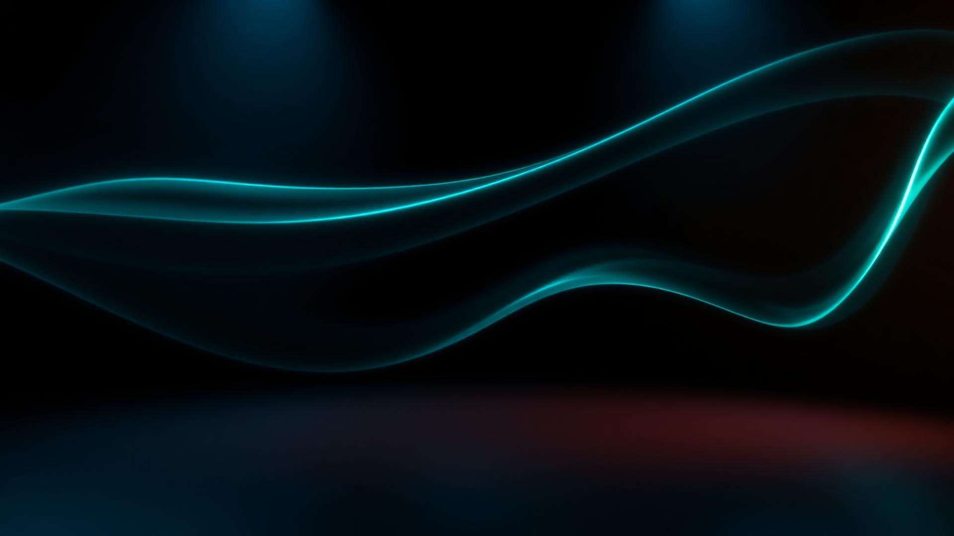 Ondas sonoras luminosas em ambiente escuro